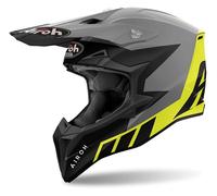 Airoh Wraaap Reloaded Casco da motocross, nero-grigio-giallo, taglia 2XS per maschi