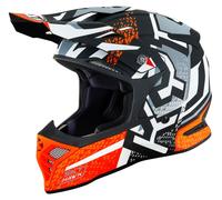 Casco Off-Road KYT SKYHAWK HYPERFLOW Matt Grey/Orange Taglia:S