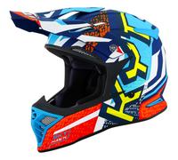 Casco Off-Road KYT SKYHAWK HYPERFLOW Matt Light Blue/Red Taglia:XS