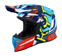 Casco Off-Road KYT SKYHAWK HYPERFLOW Matt Light Blue/Red Taglia:M