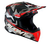 Suomy X-Wing Camouflager, casco a croce S male Opaco Nero/Grigio/Rosso