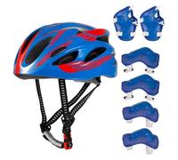 Casco per Bambini Casco da Bici per Bambini Piccoli con Set di Equipaggiamento Sportivo Ginocchiere Gomitiere Polsiere, Casco Regolabile per Bambini Piccoli per 3-11 Anni per Ciclismo, Pattinaggio a
