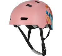 Crazy Safety Rampage Fiore Rosa | Casco per bici, skateboard, pattini e BMX | Casco da bici per uomini, donne e bambini | L (57-61cm) | Casco regolabile per skater e ciclisti