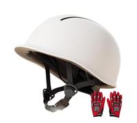 Casco Per Bambini Per Bici Bicicletta E Monopattino -Certificazione ECE 22.06 Protezione Testa Regolabile Per Skateboard E Pattini Con Guanti Rossi - Attrezzatura 5,45~51cm