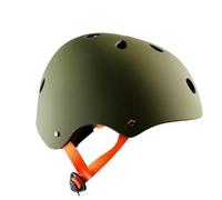POLISPORT 8741100003 - Casco da bicicletta per bambini Urban Radical Tag regolabile (53-55 cm) con certificazione CE per ciclismo skateboard pattinaggio a colori Verde Opaco/Arancio