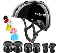 Casco per bambini regolabile con ginocchiere, gomitiere e protezioni per i polsi, set di protezione 7 in 1 per bambini e bambine, per skateboard, bici, scooter, hoverboard e così via.