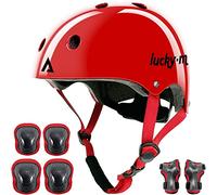 Casco per bambini regolabile con ginocchiere, gomitiere e protezioni per i polsi, set di protezione 7 in 1 per bambini e bambine, per skateboard, bici, scooter, hoverboard e così via.