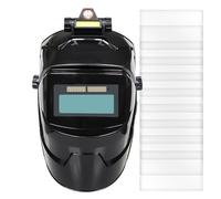 Casco per saldatura ad oscuramento automatico, cappuccio ad energia solare per valutare | Scudo luminoso di commutazione ultra veloce, protezione True Color View, dispositivo di saldatura traspirante