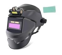 Casco per saldatura ad oscuramento automatico solare, lente LCD True Color con ampia visione, cappuccio per saldatura ventilato per rettifica MIG TIG ARC (#C)
