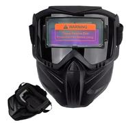 Casco per saldatura auto oscurante, rimovibile, ampia vista, con regolazione automatica, per saldatura e spruzzatura | Sensore ampio paralume per isolamento termico e anti appannamento