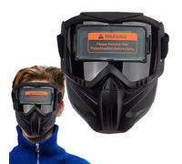 Casco per saldatura auto oscurante, rimovibile, ampia vista, con regolazione automatica, per saldatura e spruzzatura | Sensore ampio paralume per isolamento termico e anti appannamento
