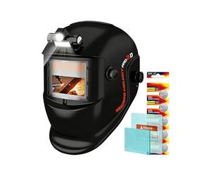 Casco per Saldatura Autooscurante,Schermo frontale regolabile con luce - Casco da saldatore,per Riparazione Auto, Manutenzione, Officina e Cantiere Edile