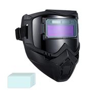 Casco per saldatura con oscuramento automatico, 3 luci, regolabile, protezione per saldatore con rilevamento intelligente, per saldatura industriale, edilizia, lavorazione dei metalli, officina, uso