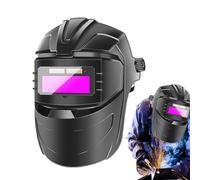 Casco per saldatura con oscuramento automatico - controllo adattivo della luce, copricapo portatile, regolabile, protezione per il viso anti-abbagliamento | Protezione viso con ampio schermo per la
