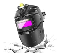 Casco per saldatura con oscuramento automatico - controllo adattivo della luce, copricapo portatile, regolabile, protezione per il viso anti-abbagliamento | Protezione viso con ampio schermo per la