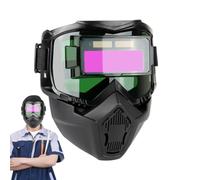 Casco per saldatura con oscuramento automatico, protezione staccabile, scudo di sicurezza per saldatura, resistente per lavorazione dei metalli in fabbrica e uso industriale, anti-schizzi, PC