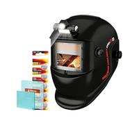 Casco per saldatura con oscuramento automatico, visiera regolabile con luce, maschera per saldatore, per garage, cantiere, riparazione automobilistica, manutenzione, fabbricazione, officina