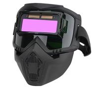 Casco per saldatura, maschera per saldatore ad oscuramento automatico con lenti rimovibili, visione a colori reali per ARC e TIG, mento rotondo