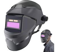 Casco per saldatura oscurante automatico Casco per saldatura leggero in PP 8x11 ad energia solare con lente LCD Maschera per saldatore regolabile a 180° traspirante e resistente al calore