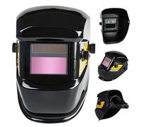 Casco per saldatura oscurante automatico Maschera per saldatore ad energia solare Cappuccio per saldatura regolabile resistente al calore con design ribaltabile a 180°