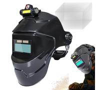 Casco per saldatura - Protezione solare automatica più scura, cappuccio protettivo in policarbonato, filtrazione della luce UV con display regolabile | Apparecchiature di sicurezza per la produzione