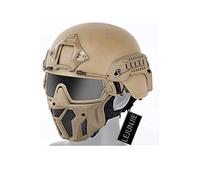 Casco PJ Tattica Airsoft e Set di Maschere di Protezione Integrale, con Occhiali Antiappannamento Rimovibili Casco FAST per Paintball CS