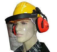 Casco Professionale con Attrezzature e Casco di Protezione dell'udito forsthelm bauhelm Giallo