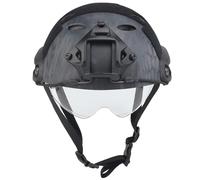 Casco Protector Ligero para Airsoft, Casco TáCtico RáPido con Gafas RetráCtiles, Rieles Laterales y Montura Nvg, para Airsoft y Paintball Al Aire Libre(HL-6)