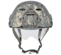Casco Protector Ligero para Airsoft, Casco TáCtico RáPido con Gafas RetráCtiles, Rieles Laterales y Montura Nvg, para Airsoft y Paintball Al Aire Libre(HL-9)