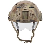 Casco Protector Ligero para Airsoft, Casco TáCtico RáPido con Gafas RetráCtiles, Rieles Laterales y Montura Nvg, para Airsoft y Paintball Al Aire Libre(HL-11)