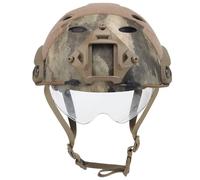 Casco Protector Ligero para Airsoft, Casco TáCtico RáPido con Gafas RetráCtiles, Rieles Laterales y Montura Nvg, para Airsoft y Paintball Al Aire Libre(HL-10)