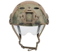 Casco Protector Ligero para Airsoft, Casco TáCtico RáPido con Gafas RetráCtiles, Rieles Laterales y Montura Nvg, para Airsoft y Paintball Al Aire Libre(HL-3)