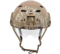 Casco Protector Ligero para Airsoft, Casco TáCtico RáPido con Gafas RetráCtiles, Rieles Laterales y Montura Nvg, para Airsoft y Paintball Al Aire Libre(HL-7)