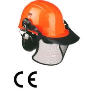 Casco protettivo con cuffia e visiera conforme alle norme EN 397 EN1731 EN 352-2