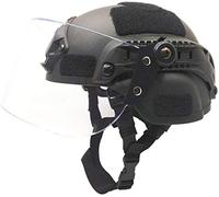 Casco protettivo tattico Airsoft, casco tattico MICH 2000 Action Version con staffa NVG e maschera visiera antivandalo per giochi Airsoft Paintball CS all'aperto