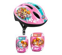 Stamp Helm + Ellbogen-& Knie Schutz. Paw Patrol, Combo (Casco + gomitiere e Ginocchia) Ragazzi Unisex, Rosa, SKIDS Control Pink
