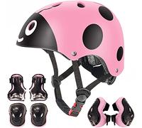 casco regolabile per bambini e set di protezioni ginocchiere gomitiere polsiere