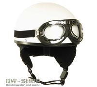 CASCO RETRO MEZZA CALOTTA + OCCHIALI DDR CASCO MOTO OSTALGIE CASCO...