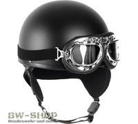 CASCO RETRO MEZZA CALOTTA + OCCHIALI DDR CASCO MOTO OSTALGIE CASCO...