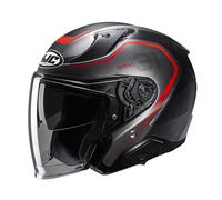 HJC RPHA 31 Kouv Casco Jet, nero-grigio-rosso, taglia L per maschi
