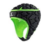 Casco Rugby Gilbert XP 250 Nero/Verde (Headguard), Taglie Senior/Junior (XS (Junior))