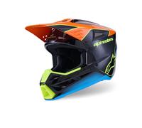 Alpinestars S-M3 Fray Casco da motocross, nero-blu-arancione, taglia XS per maschi