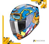 Casco Scorpion Integrale EXO-JNR AIR FUN Blu-Arancione Lucido - M