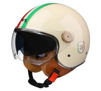 Casco Semiaperto Adulto con Doppia Visiera, Casco Moto Jet Vintage/ECE Casco Moto Demi-Jet Per Moto 3/4 Stile Retrò Per Adulti Uomini Donne K,XL=61-62CM