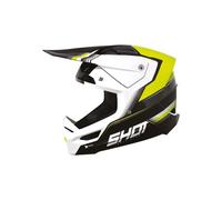 Shot Race Tracer Casco Motocross, nero-bianco-giallo, taglia S