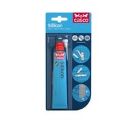 Casco Silicone - Silicone trattato antimuffa progettato per l'uso in bagno, cucina, ambienti umidi e altri luoghi con elevata umidità, può essere utilizzato per esterni Trasparente. 40 ml.