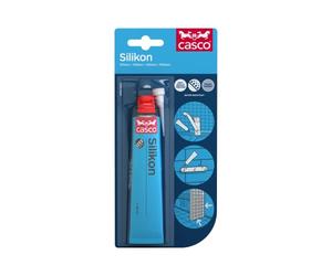 Casco Silicone - Silicone trattato antimuffa progettato per l'uso in bagno, cucina, ambienti umidi e altri luoghi con elevata umidità, può essere utilizzato per esterni Trasparente. 40 ml.