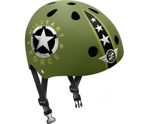 Casco Skate Stamp Skids Control Military Star Verde ABS/EPS 53-57 cm