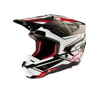 Alpinestars S-M5 Action 2 2024 Casco Motocross, nero-bianco-rosso, taglia XS per maschi