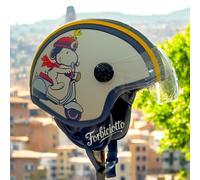 CASCO Snoopy HELMET VINTAGE Lambretta PELLE RETRÓ